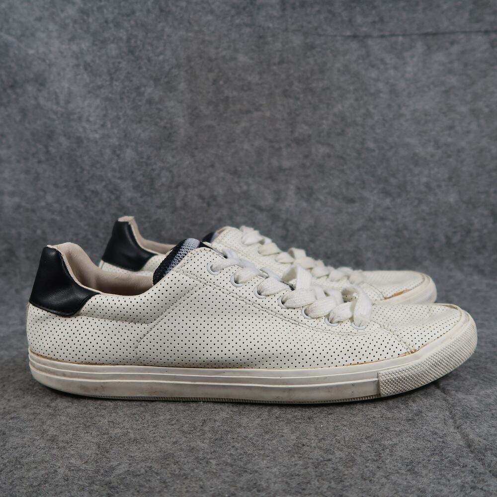 Zara Man Shoes Mens 43 Casual Fashion Sneaker Perforated Lace Up Lifestyle White